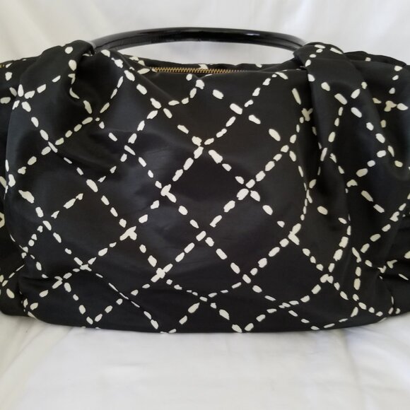 Kate Spade Sew Be It Stevie Black & White Nylon Shoulder or Diaper Baby Bag - Picture 3 of 16